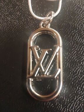 LV Sterling Silver Charm Pendant Necklace